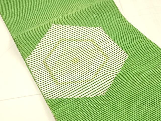 平和屋着物＊夏物　絽綴れ　八寸名古屋帯　亀甲花文　金銀糸　正絹　逸品　DAAW1722cm 平和屋着物＊夏物 絽綴れ 八寸名古屋帯 亀甲花文 金銀糸 正絹 逸品