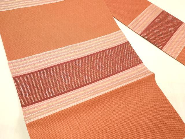 平和屋着物＊夏物 九寸名古屋帯 横段文 金糸 正絹 逸品 DAAW1940cm