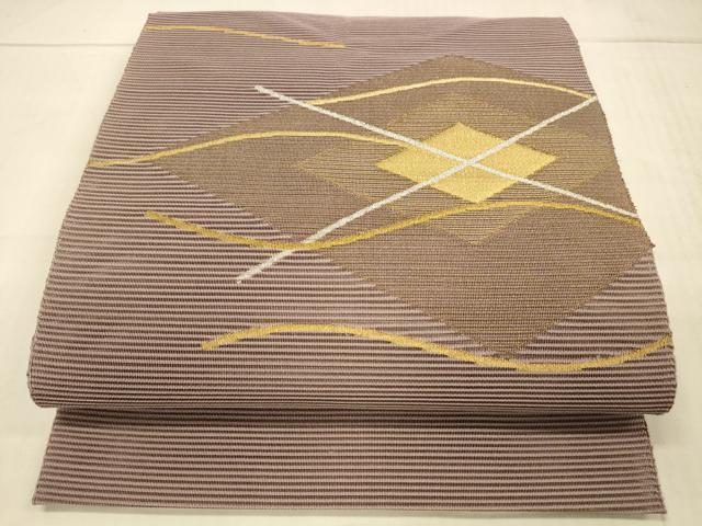 平和屋着物＊夏物　八寸名古屋帯　抽象文様　金銀糸　正絹　逸品　DAAW1941cm