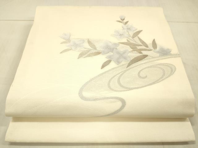 専用　夏物　絽の九寸名古屋帯（桔梗文）長374　正絹 専用 夏物 絽の九寸名古屋帯（桔梗文）長374 正絹 平和屋着物