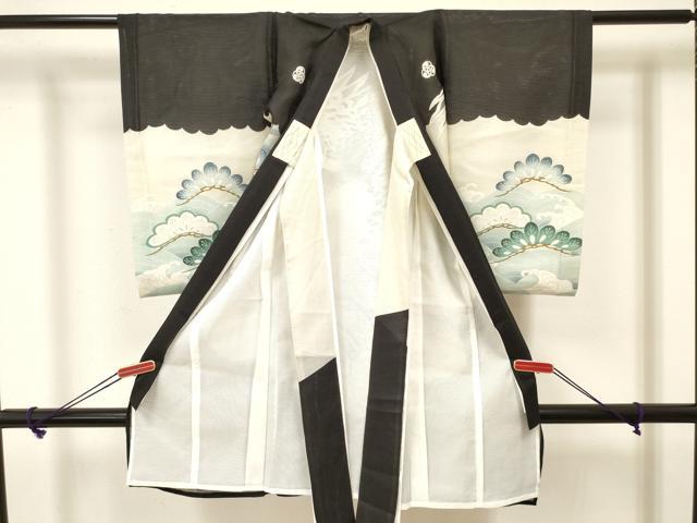 平和屋着物*夏物 お宮参り 男の子 祝着 産着 初着 のしめ 絽 鷹 鷲 龍