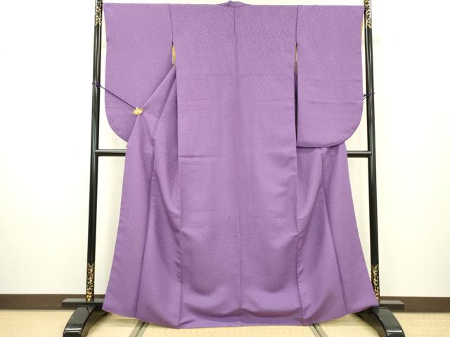 平和屋着物●世界的ファッションデザイナー　山本寛斎　kansaiブランド　小振袖　二尺袖　霞地紋　孔雀　竜胆色　洗える着物　DAAW3828fe