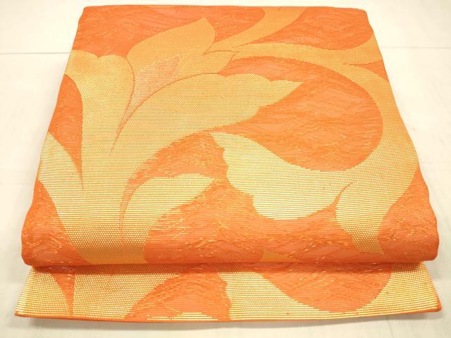 平和屋着物＊夏物　六通柄袋帯　花唐草文　金糸　正絹　逸品　DAAW4242cm
