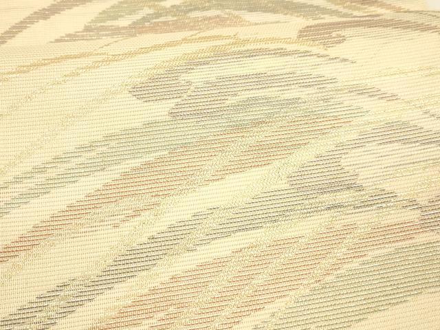 平和屋着物＊夏物　六通柄袋帯　流水草葉文　金糸　正絹　逸品　DAAW4243cm