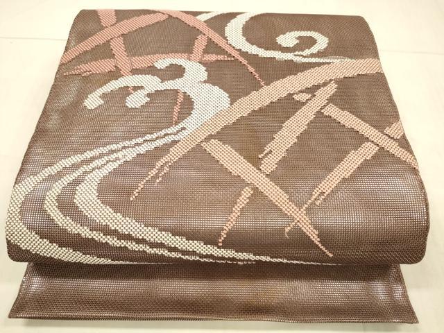 平和屋着物＊夏物　太鼓柄袋帯　流水籬文　金糸　正絹　逸品　DAAW4248cm