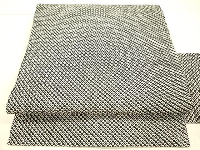 平和屋着物●全通柄九寸名古屋帯　総絞り　黒地　正絹　逸品　DAAW4266cm