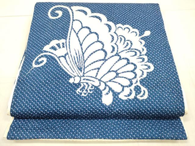 平和屋着物●名門　藤娘きぬたや・総絞り　九寸開き名古屋帯　舞蝶文　正絹　逸品　DAAW4274cm