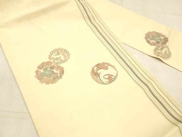 平和屋着物○九寸名古屋帯 手描き 和紙 紬地 風景文 正絹 逸品