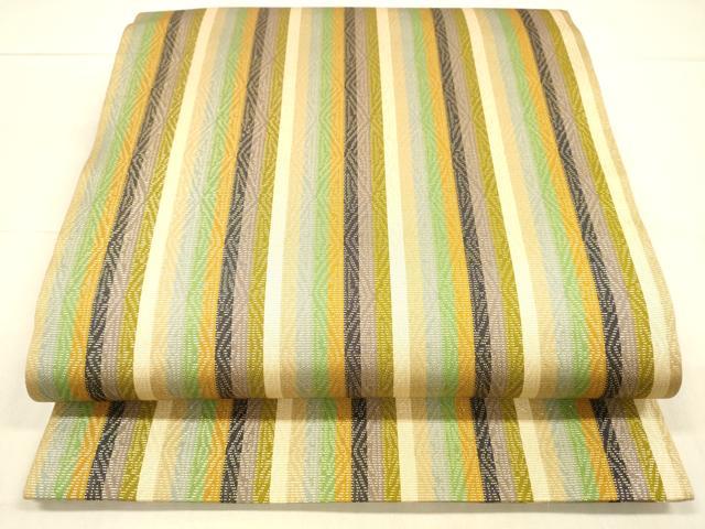 平和屋着物●全通柄袋帯　間道　金糸　正絹　逸品　DAAW4298cm