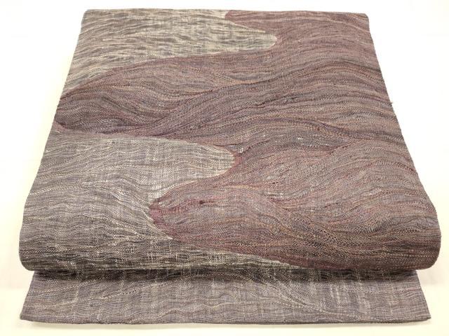 平和屋着物▽太鼓柄袋帯　スリーシーズン　春夏秋　櫛織　抽象文様　銀糸　正絹　逸品　DAAW4303cm