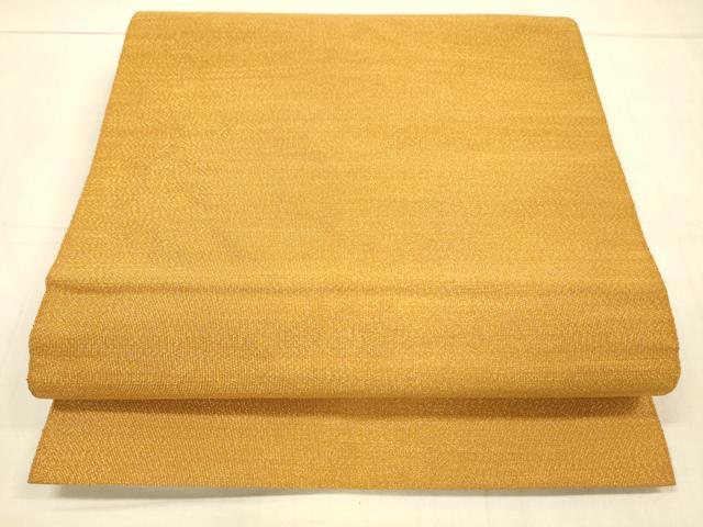 平和屋着物●綴れ　八寸名古屋帯　金茶色　金糸　正絹　逸品　DAAW4306cm