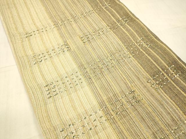 平和屋着物▽太鼓柄袋帯　スリーシーズン　春夏秋　間道　金通し時　正絹　逸品　DAAW4336cm_1