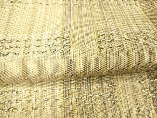 平和屋着物▽太鼓柄袋帯　スリーシーズン　春夏秋　間道　金通し時　正絹　逸品　DAAW4336cm_2