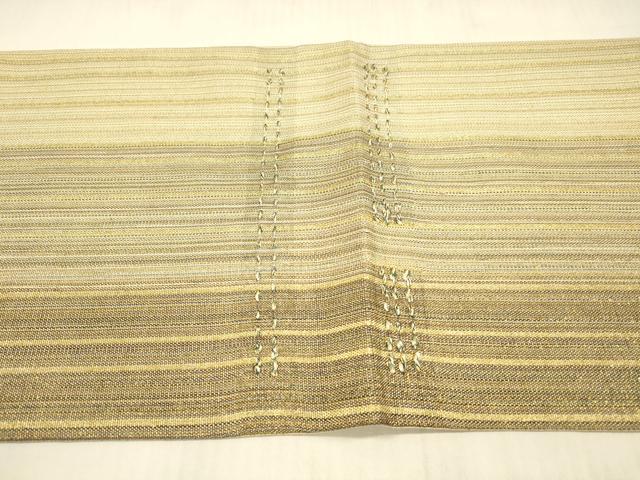 平和屋着物○太鼓柄袋帯 スリーシーズン 春夏秋 間道 金通し