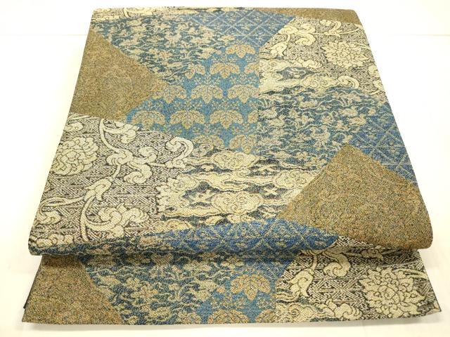 平和屋着物○全通柄袋帯 花唐草文 さが美扱い 正絹 逸品 DAAW4345cm