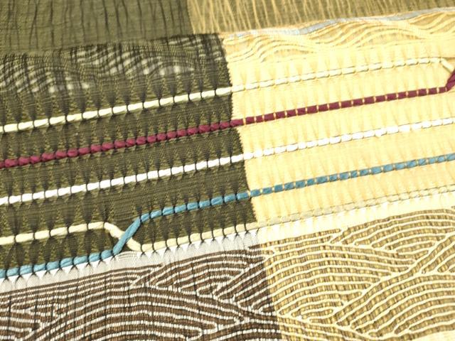 平和屋着物▽六通柄袋帯　スリーシーズン　春夏秋　櫛織　抽象文様　正絹　逸品　DAAW4354cm_3