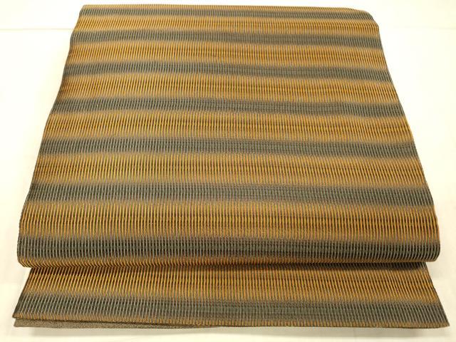 平和屋着物●全通柄　京袋帯　横段文　正絹　逸品　DAAW4372cm