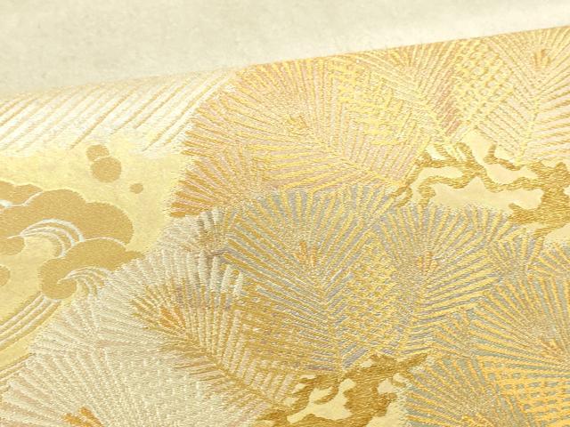 平和屋着物○六通柄袋帯 卸園 蒔絵松渡文 金銀糸