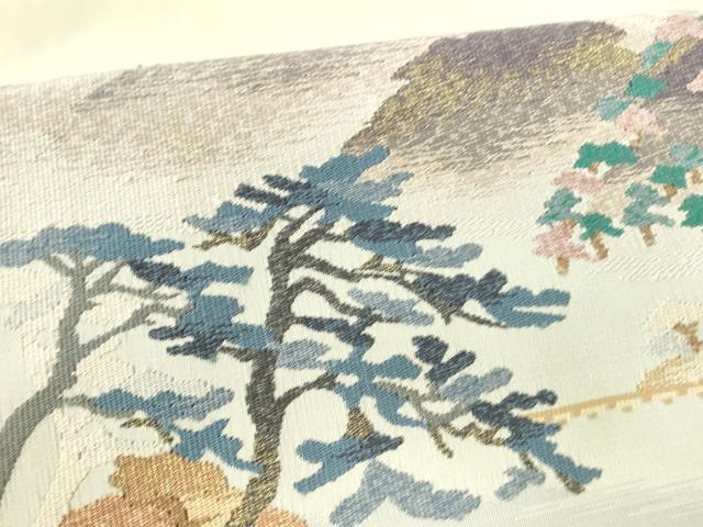 平和屋着物○綴れ 八寸名古屋帯 風景文 金糸 正絹 逸品 DAAW4467cm