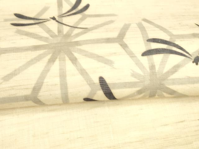 平和屋着物＊夏物 九寸名古屋帯 紬地 舞花蜻蛉文 正絹 逸品 DAAW4501cm