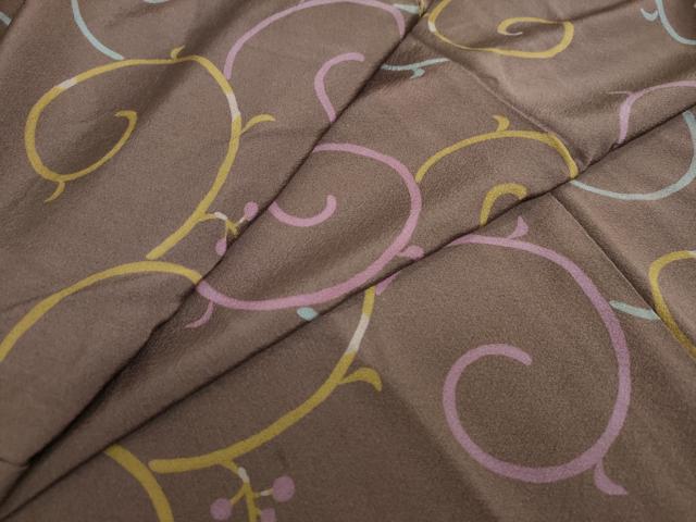 平和屋着物●上質な小紋　唐草文　正絹　逸品　DAAW5015ud