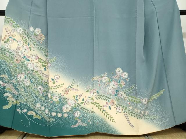 平和屋着物○訪問着 辻が花 暈し染め 銀通し地 正絹 逸品 DAAW5712ud