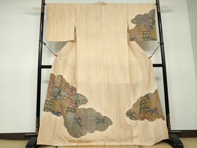 平和屋着物●二代目更甚　江戸更紗　訪問着　鳳凰洋花文　正絹　逸品　DAAW5023ud