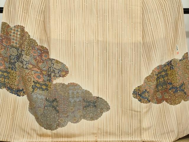 平和屋着物○本場染大島紬 訪問着 作家物 霞文 暈し染め 正絹 逸品