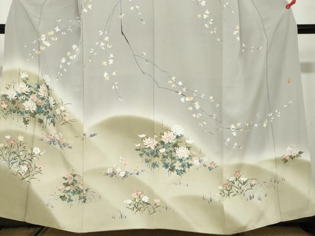 平和屋着物○京友禅作家物 小宮山彌一 訪問着 草花文 暈