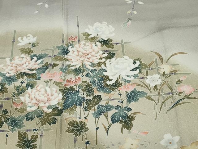 平和屋着物○京友禅作家物 小宮山彌一 訪問着 草花文 暈