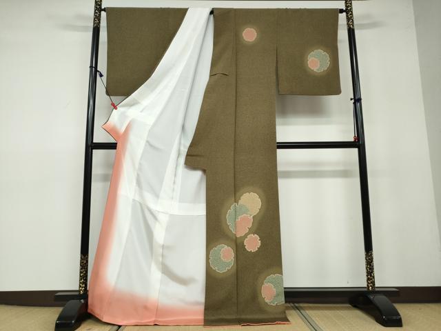 平和屋着物○訪問着 雪輪文 ロング丈 正絹 逸品 DAAW5029ud