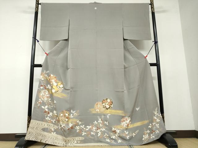 平和屋着物○訪問着 駒刺繍 松葉 金彩 鈴乃屋扱い 正絹 逸品 未使用