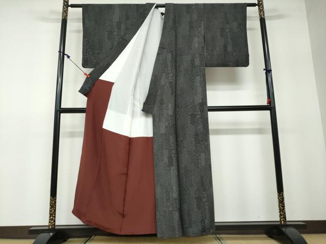 平和屋着物○江戸小紋 百柄 黒地 正絹 逸品 DAAW5075ud