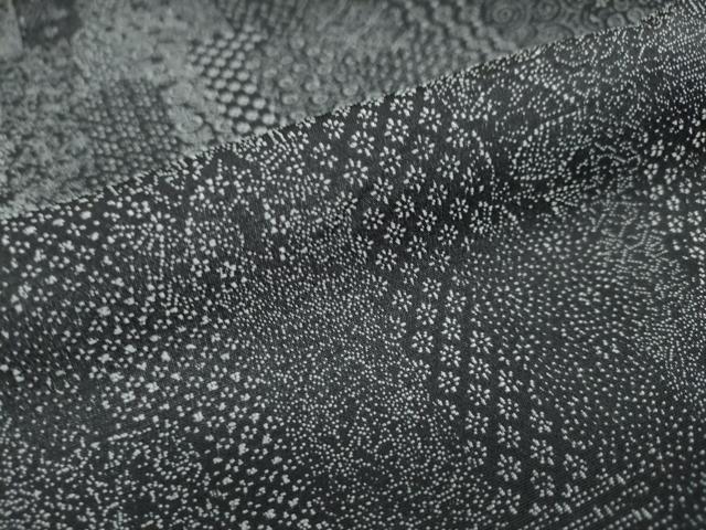 平和屋着物○江戸小紋 百柄 黒地 正絹 逸品 DAAW5075ud