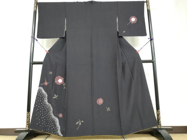 平和屋着物●訪問着　絞り　雪輪草花文　金彩　正絹　逸品　DAAW5119ud