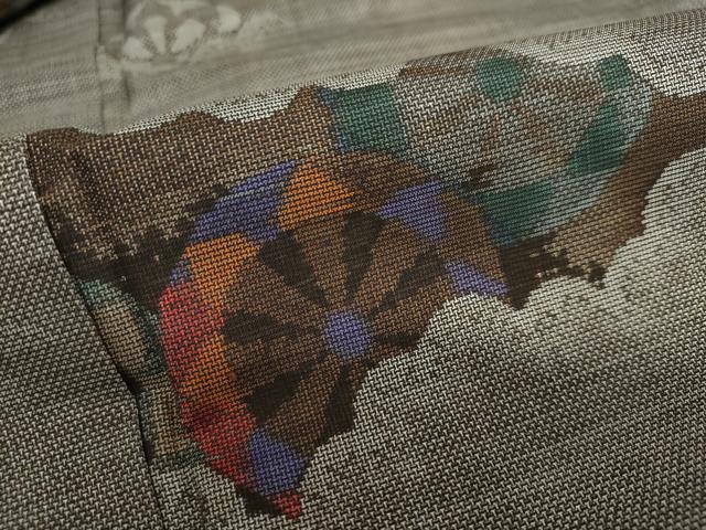 平和屋着物○本場大島紬 9マルキ 雲霞源氏車文 正絹 逸品 DAAW5130ud