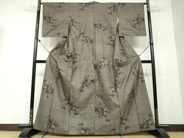 平和屋着物○本場大島紬 9マルキ 枝花文 正絹 逸品 CAAZ2749ut