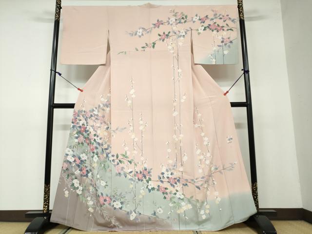 平和屋着物●高級染元　粋峰　林芳夫　京加賀友禅　訪問着　草花文　やまと誂製　正絹　逸品　DAAW5196ud