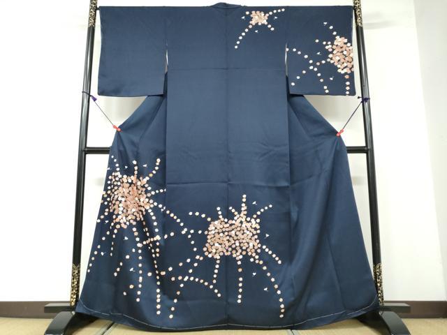 平和屋着物●訪問着　刺繍　舞花文　金彩　三越扱い　正絹　逸品　未使用　DAAW5197ud