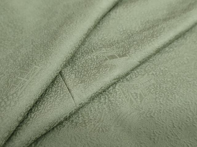 平和屋着物●上質な色無地　風景草花地紋　柳茶色　正絹　逸品　DAAW5240ud