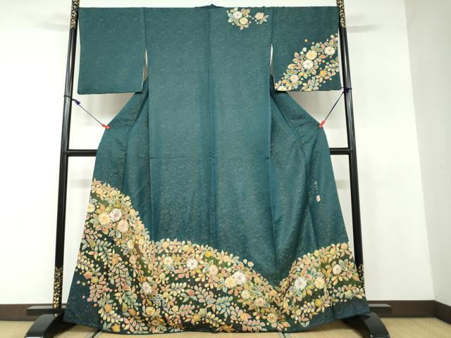 平和屋着物●越後十日町の一流染匠　桐屋・翠山工房　訪問着　?纐纈師　辻が花　金通し地　正絹　逸品　DAAW5244ud