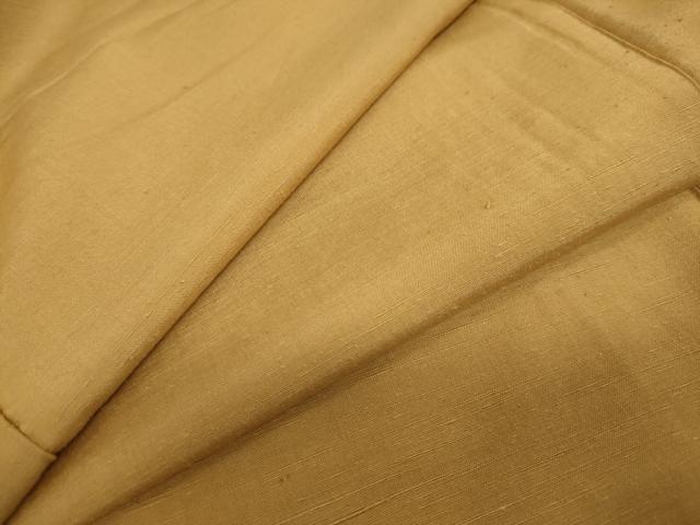 平和屋着物●結城紬　黄唐茶色　正絹　逸品　DAAW5255ud