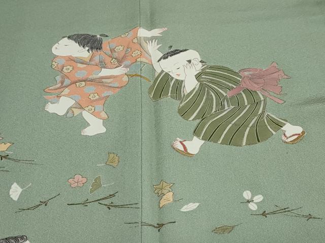 平和屋着物●豪華色留袖　作家物　童子遊び　金彩　正絹　逸品　DAAW526ud 平和屋着物○豪華色留袖 作家物 童子遊び 金彩 正絹 逸品 DAAW526ud