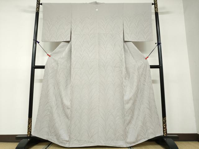 平和屋着物●無地絵羽訪問着　草葉地紋　鳩羽鼠色　やまと誂製　正絹　逸品　DAAW5269ud