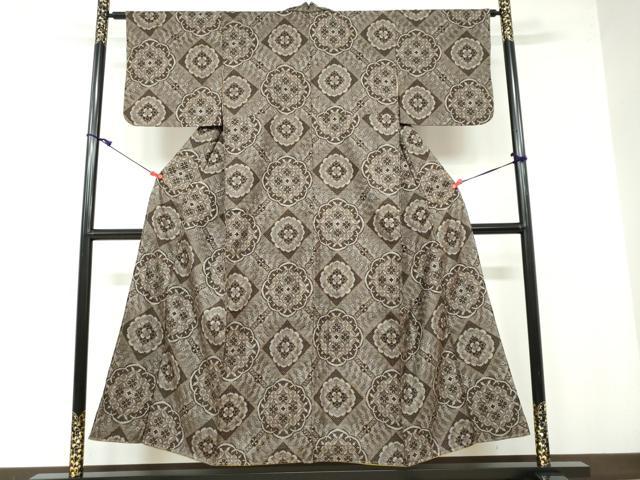 平和屋着物●本場大島紬　龍郷絣　花菱文　正絹　逸品　DAAW5346ud 平和屋着物○本場大島紬 龍郷絣 花菱文 正絹 逸品 DAAW5346udの通販は