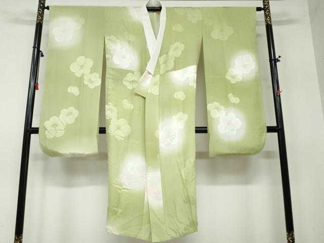 平和屋着物●振袖用長襦袢　無双仕立て　毎梅地紋　暈し染め　鈴乃屋扱い　正絹　逸品　DAAW5375ud