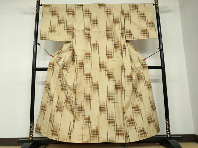 平和屋着物●上質な紬　絣文様　正絹　逸品　DAAW5389ud 平和屋着物○上質な紬 絣文様 正絹 逸品 DAAW5389ud