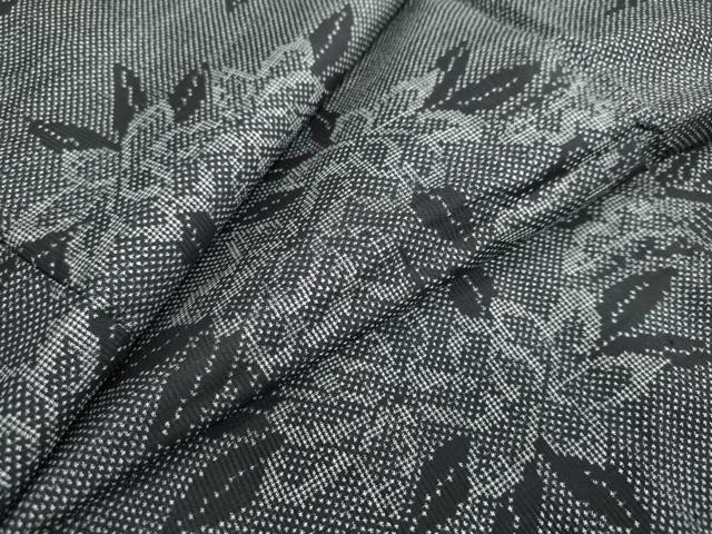 平和屋着物●本場大島紬　7マルキ　草花文　正絹　逸品　DAAW5439ud