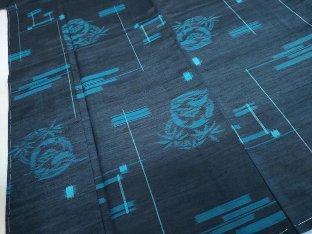 平和屋着物●上質な紬 　笹松文　正絹　逸品　未使用　DAAW5442ud