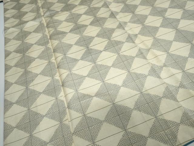 平和屋着物●上質な紬　菱文　正絹　逸品　DAAW5457ud